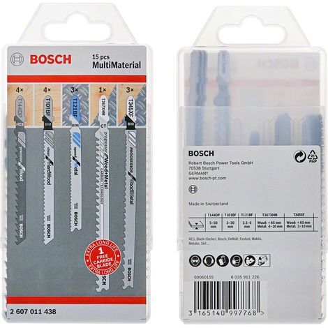 Bosch Jigsaw/reciprocating saw blades sets PRO Wood & Metal All-In-One Set 15pcs