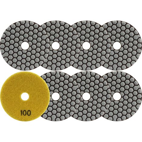 Disque Diamant de Polissage - 8 pièces 100mm 100 Tampon Polissage pour Granit Marbre Pierre Artificielle Quartz pour Meuleuse d'angle (1/5)