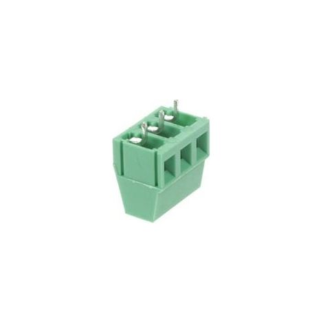Bornier à vis professionnel, 3 pôles, vert, au pas de 5mm