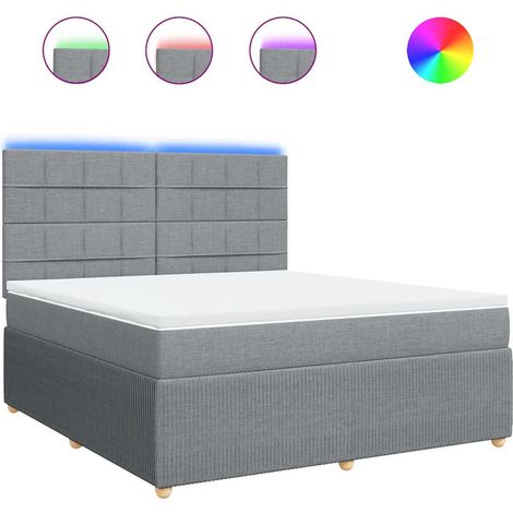 Maison Exclusive - Sommier à lattes de lit avec matelas Gris clair 180x200cm Tissu (1/5)