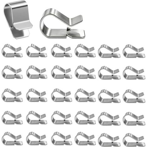 Stainless Steel Clip, Pack of 30 Silver Spring U Clips 21 x 12 mm (1/5)