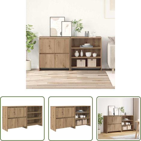 Rangement moderne -  Buffet 2 pcs Chêne artisanal 70 x 41 x 75 cm Bois d'ingénierie (1/5)