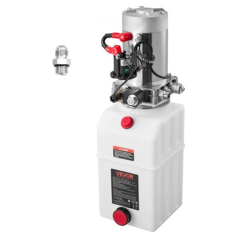 Bomba Hidráulica de Simple Efecto 7 Cuartos 12 V CC, Bomba del Remolque Volquete Caudal de 3,4 L/min, Presión Máxima de Alivio de 22 MPa, para Elevación de Vehículos, Elevadores de Tijera (1/5)