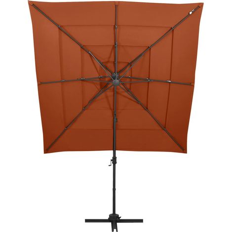 Maison Exclusive - Ombrellone a 4 Livelli Palo in Alluminio 250x250 cm Terracotta
