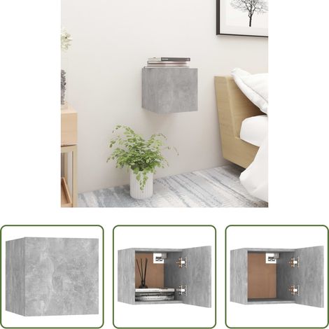 vidaXL Rangement -  Table de chevet Gris béton 30,5x30x30 cm Bois d'ingénierie (1/5)