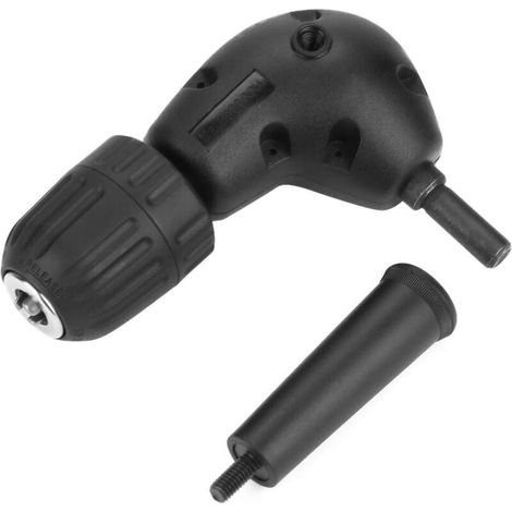 Accessoire de perceuses à angle droit - 3/8" 90°Adaptateur pour Perceuse pour mandrin sans clé à tige ronde de 9,5 mm