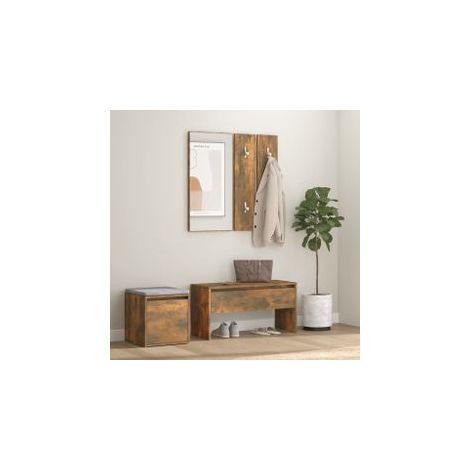 Ensemble de meubles de couloir Chêne fumé Bois d'ingénierie (1/5)