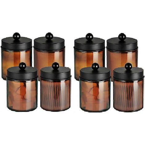 Aufbewahrungsset für Wattestäbchen und Make-up-Schwämmchen mit Aufbewahrungsflaschen für das Badezimmer. (1/5)
