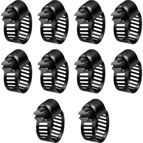 Collier de serrage inox diam.ext. 6-12 mm pour tuyaux 10 pcs noir (1/5)