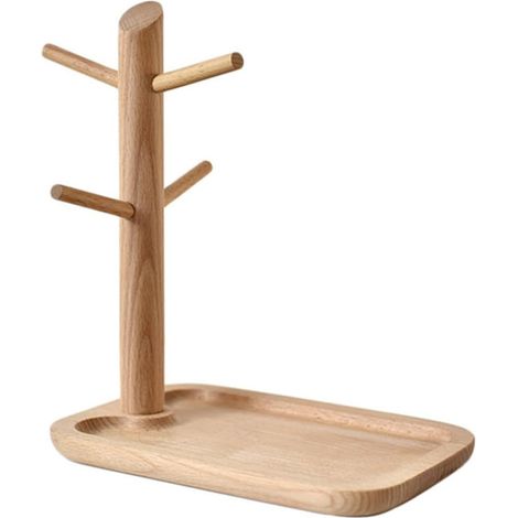 Plateau Porte-clés en Bois Naturel, Bac de Rangement D'entrée Multifonction, Support à Bijoux Délicats et Organisateur de Coiffeuse Décoratif pour Maison, Taille Rectangulaire (1/5)