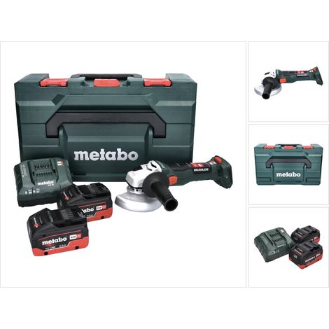 Metabo W 18 LT BL 11-125 Meuleuse d'angle sans fil 18 V 125 mm (613052840) brushless + 2x Batteries 5,5 Ah + Chargeur + metaBOX