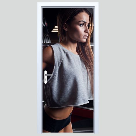 Adhesivo de tela para la puerta, mujer del gimnasio 169PD