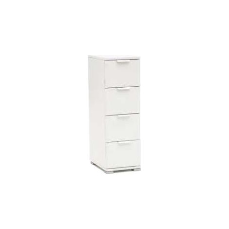 Cassettiera 4 cassetti bianco già montato L27 H85 P38 - consegnato già montato