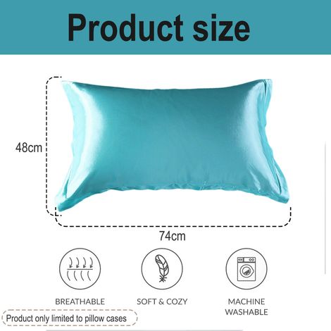 Taie D Oreiller Satin - 48 X 74 Cm - Fermeture Hotel Sans Zip - Polyester Satin - Lot De 2 (1/5)