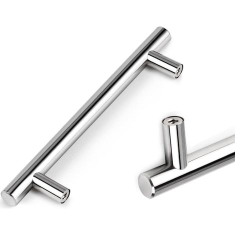 Möbelgriffleiste für Schubladen, silberfarben, Stahl, 20 Stück, 100 mm