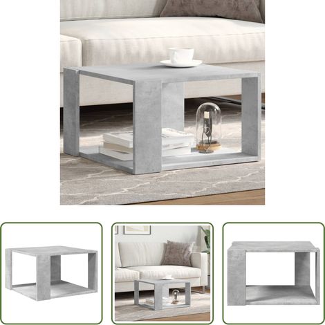 Table basse gris béton - Table basse gris béton 51,5x51,5x30 cm bois d'ingénierie (1/5)