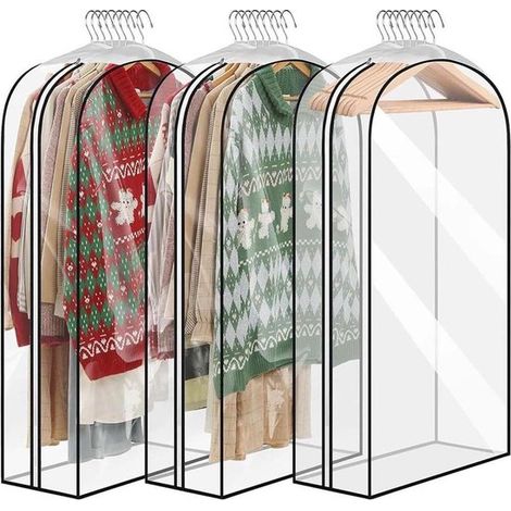 Bolsas transparentes de 25 cm para guardar ropa en armarios - Paquete de 3 (1/5)