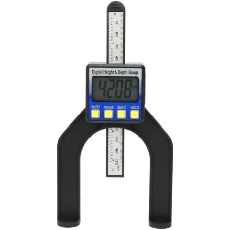 Elektronischer Höhen- und Tiefenmesser, Digitalanzeige, Holzbearbeitungslineal, Messwerkzeug 0 bis 80 mm