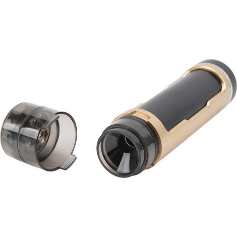 Broyeur à herbes portable en plastique, manuel, à double tube, broyage rapide, distributeur d'épices et de tabac doré (1/5)