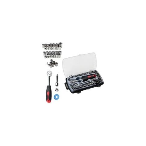 Set di 40 utensili manuali, kit di attrezzi per riparazione auto, set di attrezzi meccanici, cassetta degli attrezzi per la casa, set di chiavi a bussola, kit di cacciaviti a cricchetto - Crezuo