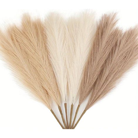 18 Brins d'Herbe de Pampas Artificielle de Grande Taille (21,65 Pouces), Plantes Décoratives Style Bohème, Roseau Synthétique pour Vase d'Automne, Mariage et Fête (1/4)