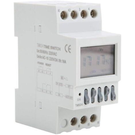 TM624 Minuterie numérique Interrupteur d'alimentation Minuterie 220V Montage en Rail DIN à Sonnerie contrôlée à 40 Groupes (1/4)