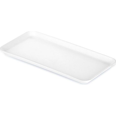 Plateau de service rectangulaire - ORION - 29,5x15 cm - Plastique blanc - Facile à nettoyer - Polyvalent (1/5)