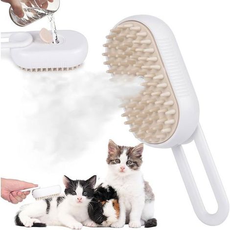 Brosse Vapeur Chat, Rechargeable Brosse Vapeur Chat pour Poils Longs et Courts Chats Chiens Lapins, Autonettoyant Brosse Cha BROSS