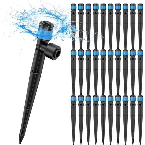 30 goteros de riego autoajustables con flujo de agua regulable en 360 grados para sistemas de riego por goteo, compatibles con tuberías de 6 mm. (1/5)