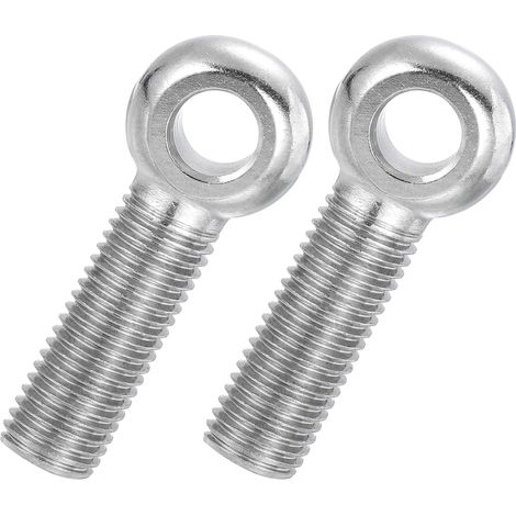 2 Pcs Boulon à Œil M16x55mm Boulon à Œillet de Levage pour Balancement d'Épaule, Vis Filetage Complet en Acier Inoxydable 304, Filetage Métrique Trou Coulissant, Couleur Argentée (1/5)