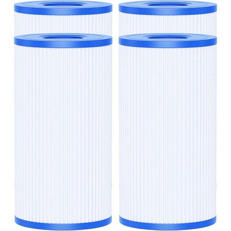 Ensemble de 4 filtres de piscine de type A ou C compatibles avec les cartouches filtrantes Easy Set 29000E/59900E, pour piscines hors sol (203 mm x 106 mm). (1/5)