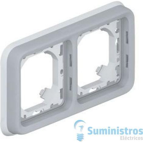 Legrand 069683 - Soporte de placa - para empotrar modular Prog Plexo gris - 2 posiciones horizontales
