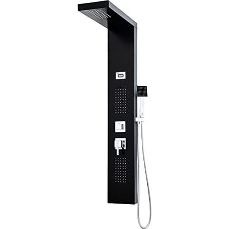 ROUSSEAU Colonne de douche Hydromassante Torquay noir - Affichage LED (1/4)