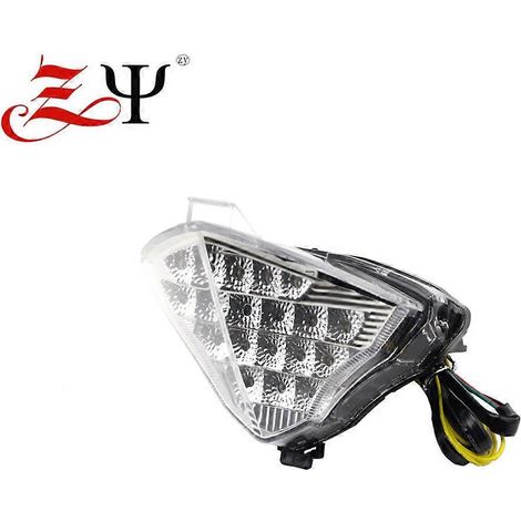 Compatible avec Yamaha YZF R1 04-06 : feu arrière avec clignotant et feu stop à LED modifié – Transparent (1/4)