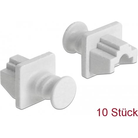 Delock Cubierta antipolvo para RJ45 hembra, 10 unidades blanco