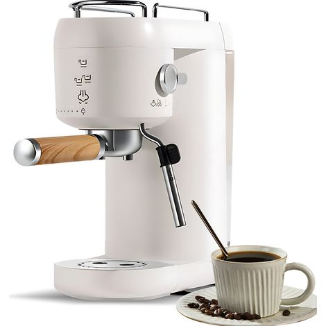 Elektrische Kaffeemaschine mit automatischem Milchaufschäumsystem, 1400 W, 20 bar, Mini, mit Siebträger, Einzel- und Doppelfilter für Latte Macchiato, Espresso und Cappuccino