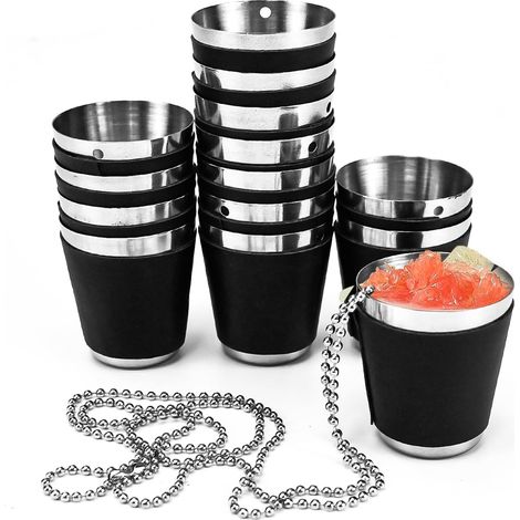 14 PCS Verres à Shot en Aciers Inoxydables Réutilisable Enterrement de Vie de Garçon Verre à Shot en Aciers Inoxydables Reutilisable Collier Femme (1/5)