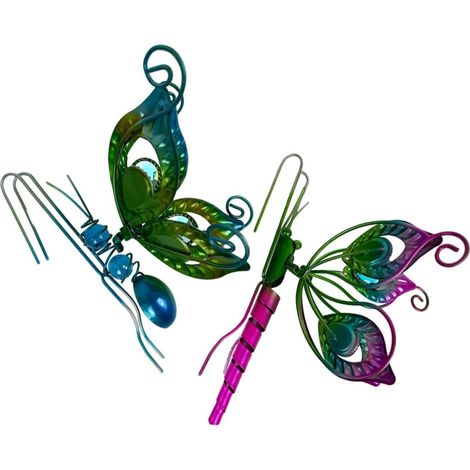 Schmetterlings Blumentopf Ornamente aus Eisen und Acryl