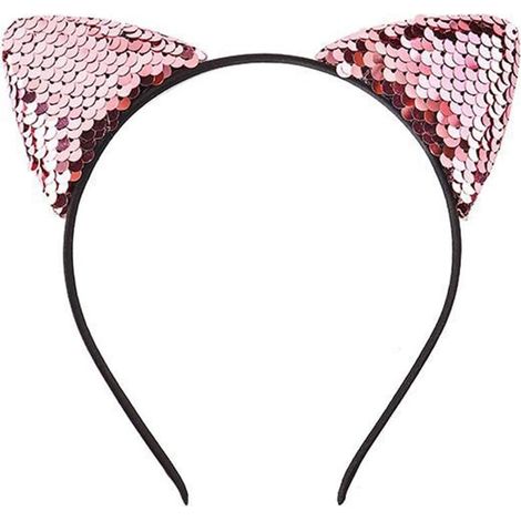 Joli serre-tête avec des oreilles de chat scintillantes pour filles, (1/2)