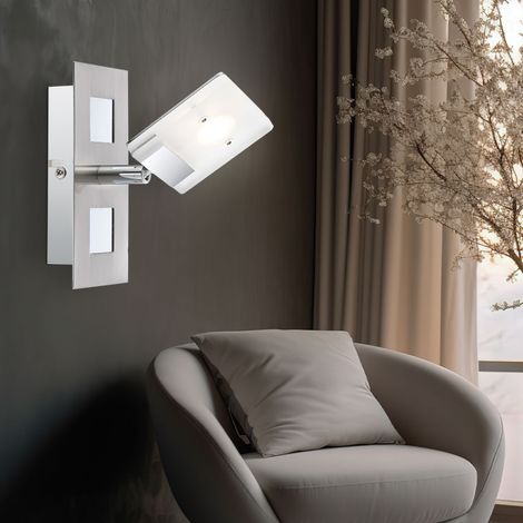 Applique murale spot lampe applique murale spot de couloir, spot mobile, nickel satiné, LED 6W 380Lm blanc chaud, Lxl 15x7 cm (1/5)