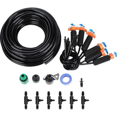 Kit Arrosage Micro-Goutte à Pulvérisation Inversée - Tuyau 6 m - Réglage Débit - Pour Jardin Potager et Plantes (1/5)