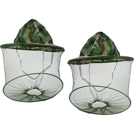 Chapeau d'apiculteur 2 pièces, masque anti-moustiques et insectes avec protection en filet pour la tête, idéal pour la pêche et les activités de plein air. (1/5)