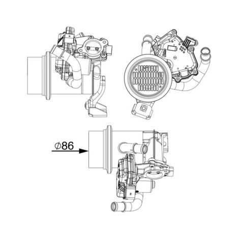 Radiateur, réaspiration des gaz d'échappement MAHLE CE 18 000P SKODA 04L131512AA