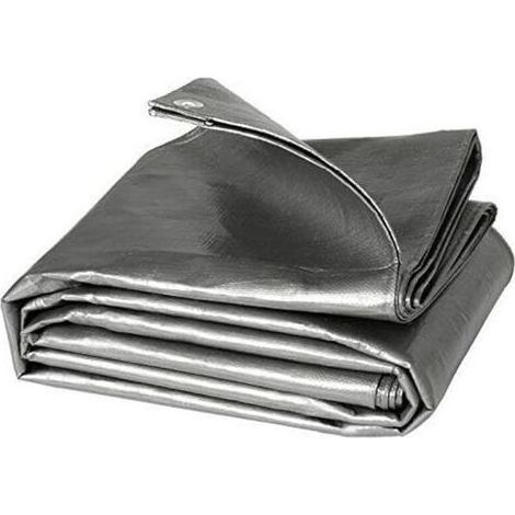pair Bâche de Protection PE Bâche Piscine 2x3m 280g/m²,Couverture étanche bâche imperméable et indéchirable,Gris