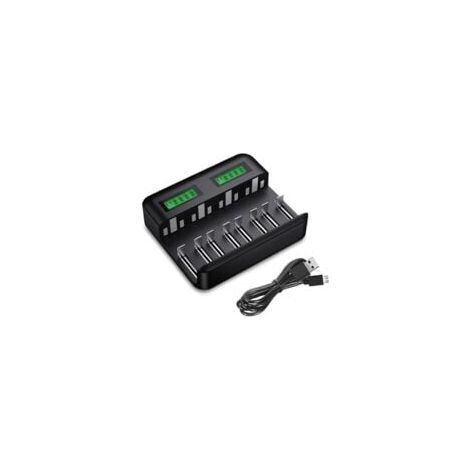 Chargeur de Piles Universel LCD - Chargeur pour AA/LR6, AAA/LR3, C/R14, D/R20 Ni-MH Piles Rechargeables, Technologie de Détection de Piles (1/5)