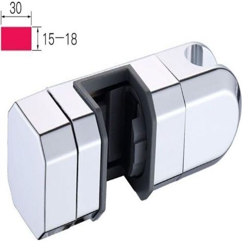 Supporto per soffione doccia universale per aste scorrevoli da 15 mm e 30 mm, altezza e angolazione regolabili, in ABS antigraffio (argento) (1/4)