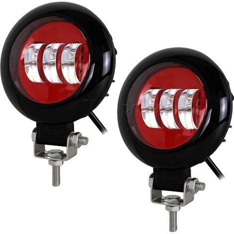 Projecteur LED, faisceau large, résistant aux intempéries, Rond Rouge (1/2)