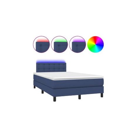 Sommier à lattes de lit avec matelas LED Bleu 120x200 Tissu (1/5)