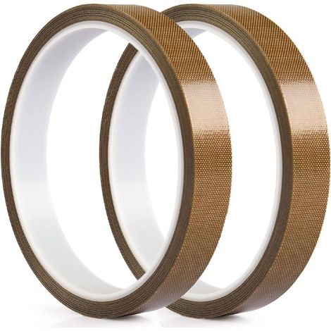 Bande de Téflon,Ruban De Scellage De Machine à Vide,Ruban Adhésif de PTFE pour Imprimante 3D,Machine à Emballer Sous Vide,Résistant à la Chaleur Jusqu'à 260 °C,10mm x 10m,2 Pièces (1/5)