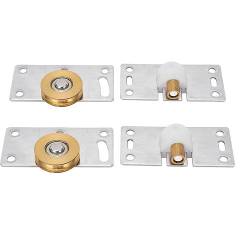 Rodillo para puerta corrediza, rueda para puerta de armario, rodillo para puerta de armario, juego de poleas de latón y acero inoxidable para armario y guardarropa doméstico, 30 para exterior (1/5)